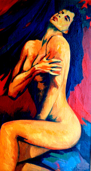 Картина под названием "Переживание" - Георгий Товмасян, Подлинное произведение искусства, Масло