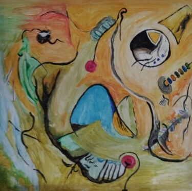 Malerei mit dem Titel "Cry" von Georgios Lemonis, Original-Kunstwerk, Acryl