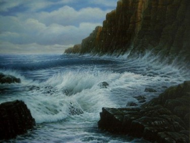 Painting titled "Rocky Bay" by Georgi Shishkov, Original Artwork