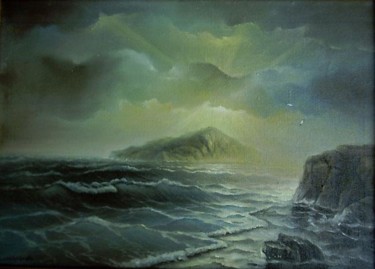 Painting titled "Isle" by Georgi Shishkov, Original Artwork, Oil