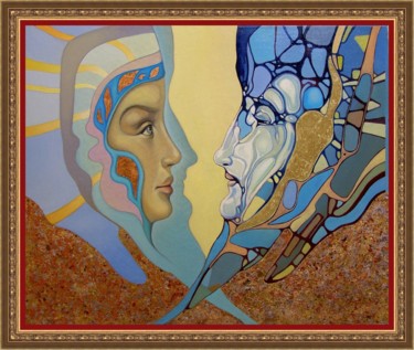 Malerei mit dem Titel "Faraohs" von Georgi Shopov, Original-Kunstwerk, Öl