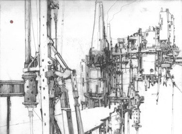 At The Plant Drawing titled "At The Plant" by Georgy Stork, Original Art, Pencil