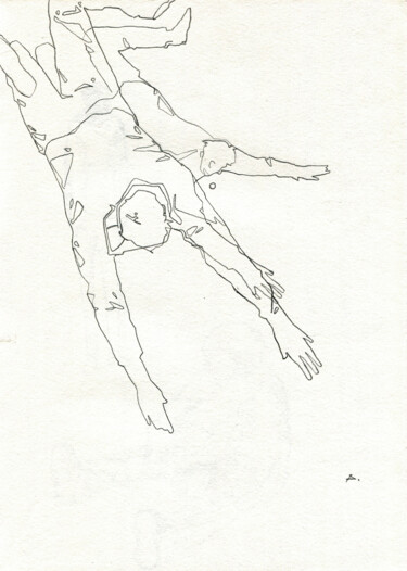 Dessin intitulée "Shall we fly?" par Georgy Stork, Œuvre d'art originale, Crayon Monté sur Panneau de bois