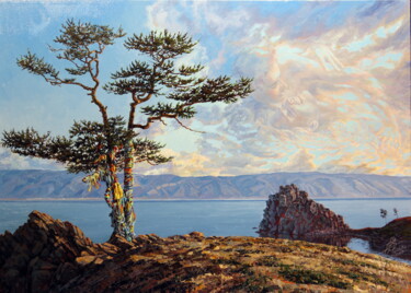 Painting titled "Baikal dawns" by Georgii Ineshin (Georgy Ineshin Gotcha), Original Artwork, Oil