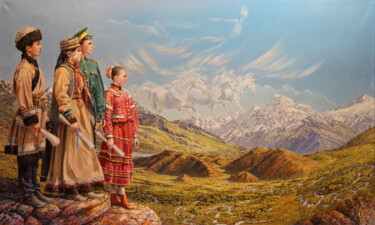 Painting titled "Beautiful far away" by Georgii Ineshin (Georgy Ineshin Gotcha), Original Artwork, Oil