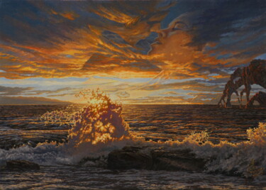 Картина под названием "sunrise desire" - Георгий Инешин (Georgy Ineshin / GOTCHA), Подлинное произведение искусства, Масло У…
