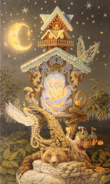 Peinture intitulée "Birth of the World" par Georgii Ineshin (Georgy Ineshin Gotcha), Œuvre d'art originale, Huile Monté sur…