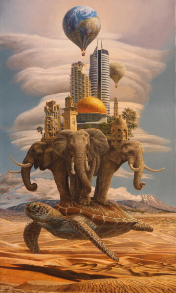Malerei mit dem Titel "oasis promised" von Georgii Ineshin (Georgy Ineshin Gotcha), Original-Kunstwerk, Öl Auf Keilrahmen au…