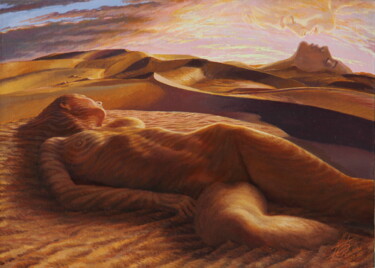 Картина под названием "evening heat" - Георгий Инешин (Georgy Ineshin / GOTCHA), Подлинное произведение искусства, Масло