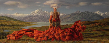 Painting titled "MISS JUNE" by Georgii Ineshin (Georgy Ineshin Gotcha), Original Artwork, Oil