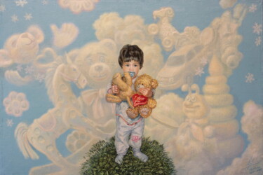 Painting titled "toy" by Georgii Ineshin (Georgy Ineshin Gotcha), Original Artwork, Oil Mounted on Wood Stretcher frame