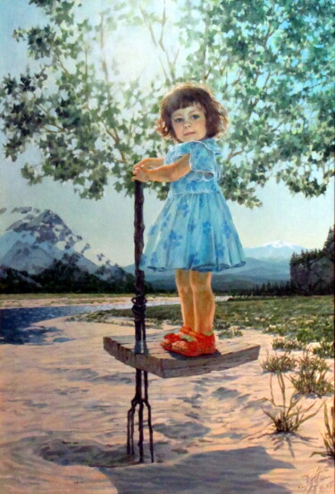 Painting titled "ослепительное солнц…" by Georgii Ineshin (Georgy Ineshin Gotcha), Original Artwork, Oil
