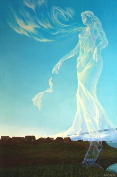 Peinture intitulée "дева -печаль 60-90…" par Georgii Ineshin (Georgy Ineshin Gotcha), Œuvre d'art originale, Huile