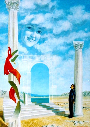Pintura titulada "облачный портрет 70…" por Georgii Ineshin (Georgy Ineshin Gotcha), Obra de arte original, Oleo