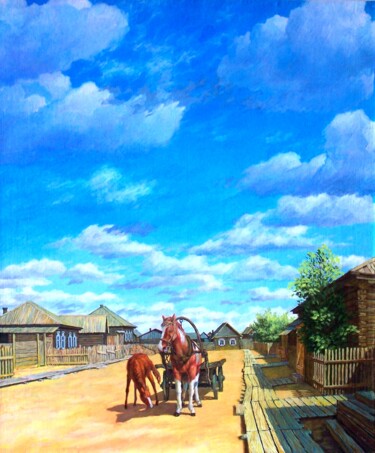 Картина под названием "Старые тротуары 60-…" - Георгий Инешин (Georgy Ineshin / GOTCHA), Подлинное произведение искусства, М…