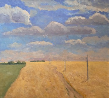 Painting titled "Native open spaces" by Oleg Vasiliev, Original Artwork, Oil