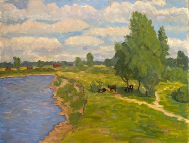 Malerei mit dem Titel "Midday" von Oleg Vasiliev, Original-Kunstwerk, Öl