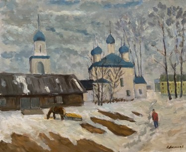 Malerei mit dem Titel "Domes" von Oleg Vasiliev, Original-Kunstwerk, Öl