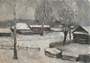 Painting titled "It`s snowing 2014" by Oleg Vasiliev, Original Artwork, Oil