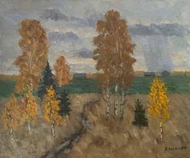 Painting titled "Autumn" by Oleg Vasiliev, Original Artwork, Oil