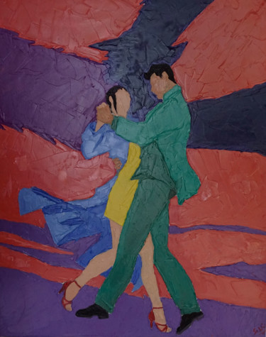 Peinture intitulée "tango" par Sam Salahié, Œuvre d'art originale, Huile