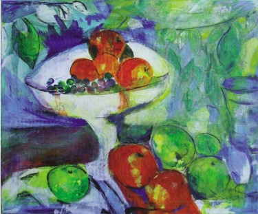 Peinture intitulée "Coupe de fruits" par Geral, Œuvre d'art originale