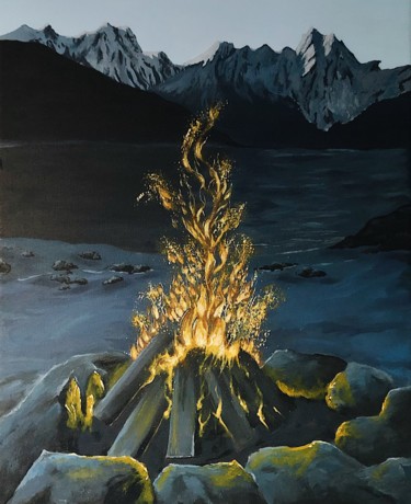 Pintura intitulada "Fire" por Llum, Obras de arte originais, Acrílico