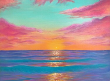 Peinture intitulée "Sunset" par Llum, Œuvre d'art originale, Acrylique