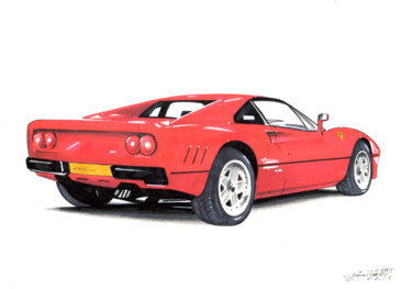 Dessin intitulée "Ferrari 288 GTO" par Gerald Baes, Œuvre d'art originale, Marqueur