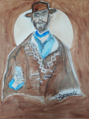 Painting titled "Clint Eastwood. A F…" by Gerald Berger-Champion, Original Artwork, Acrylic