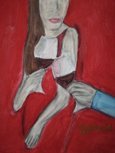 Painting titled "Wine and Romance" by Gerald Berger-Champion, Original Artwork, Acrylic