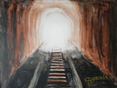 Painting titled "A light at the end…" by Gerald Berger-Champion, Original Artwork, Acrylic