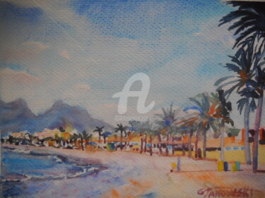 Peinture intitulée "Playa de Mazarrón..…" par Gérald Janowski, Œuvre d'art originale, Aquarelle