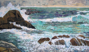 After the Storm Textile Art titled "After the Storm" by Geraldine Clarkson, Original Art, Collages