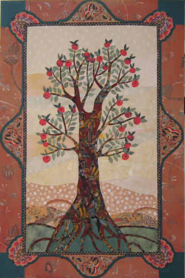 Arte textil titulada "Apple Tree" por Geraldine Clarkson, Obra de arte original, Tela