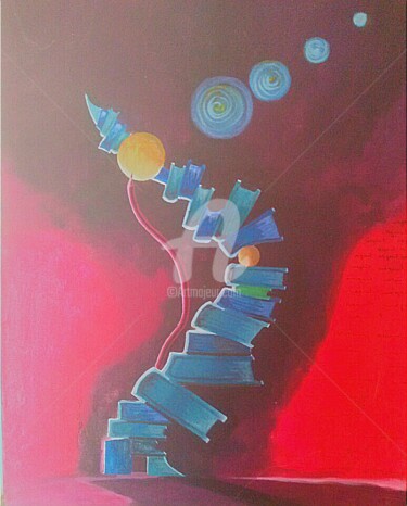 Painting titled "pensee-quantique.jpg" by Coligera, Original Artwork, Acrylic