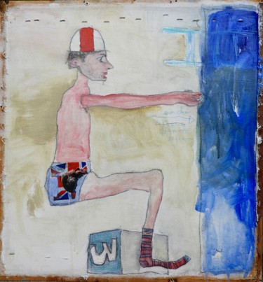 Painting titled "Traversée de la Man…" by Geraldine Delfosse, Original Artwork, Acrylic