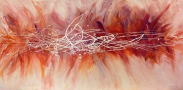 Peinture intitulée "LOTUS - 100 x 50 cm…" par Géraldine Ferrin, Œuvre d'art originale, Acrylique