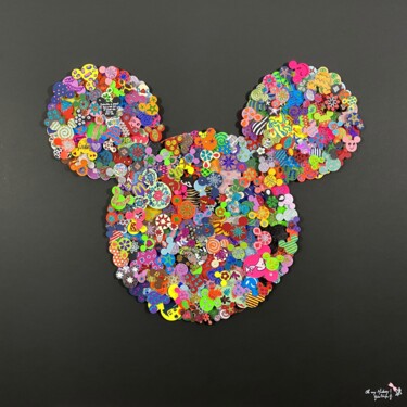 Collages getiteld "Oh my Mickey" door Géraldine G., Origineel Kunstwerk, Collages Gemonteerd op Karton