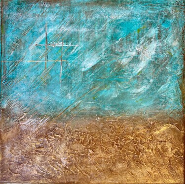 Pittura intitolato "La plage" da Geraldine Revillard, Opera d'arte originale, Acrilico Montato su Telaio per barella in legno