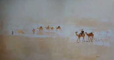 Pintura titulada "Golden Sands" por Geraldine Ryan, Obra de arte original, Acrílico Montado en Bastidor de camilla de madera