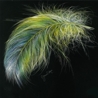 Floating on a Breeze Drawing titled "Floating on a Breeze" by Geraldine Simmons, Original Art, Scratchboard