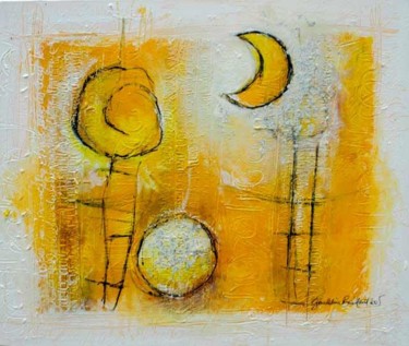 Peinture intitulée "au clair de lune" par Géraldine Entiope, Œuvre d'art originale