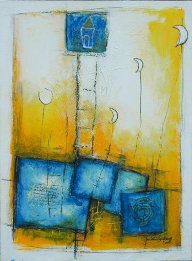 Painting titled "dans ma maison sur…" by Géraldine Entiope, Original Artwork