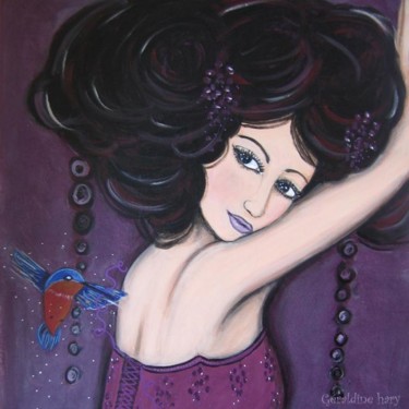 Peinture intitulée "MIss Colibri" par Géraldine Hary, Œuvre d'art originale