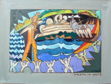Painting titled "Walking On  Water 1…" by Gerald Shepherd F.F.P.S., Original Artwork, Oil