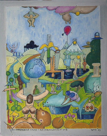 Painting titled "An Improbable Atlas…" by Gerald Shepherd F.F.P.S., Original Artwork, Oil