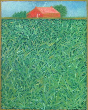Malarstwo zatytułowany „The Red Barn” autorstwa Gerald Shepherd F.F.P.S., Oryginalna praca, Olej