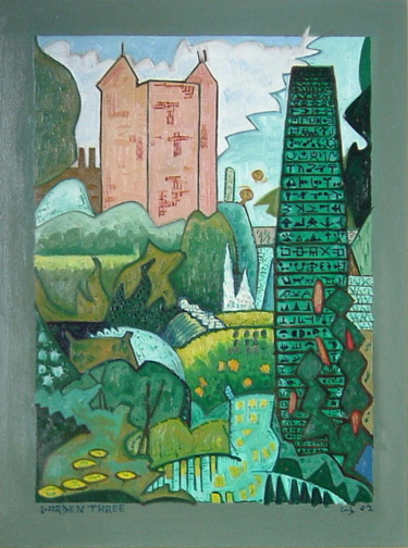 Malerei mit dem Titel "Garden Three" von Gerald Shepherd F.F.P.S., Original-Kunstwerk, Öl