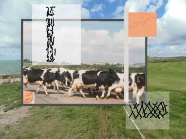 Digital Arts titled "Moving Cows By The…" by Gerald Shepherd F.F.P.S., Original Artwork, Collages